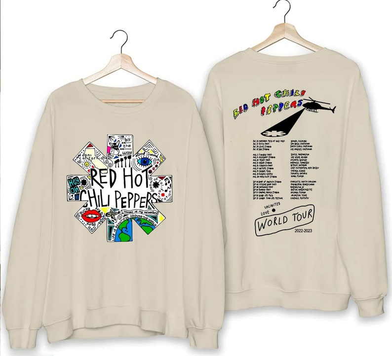 Red Hot Chili Peppers 2023 Tour Both Sides Sweatshirt, Rhcp Fan Shirt, 2023 Rock Tour Hoodie