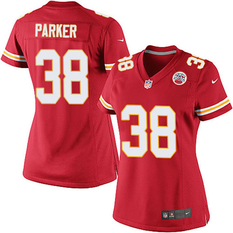 Women Ron Parker #38 Kansas City Chiefs Red Home Game Jersey