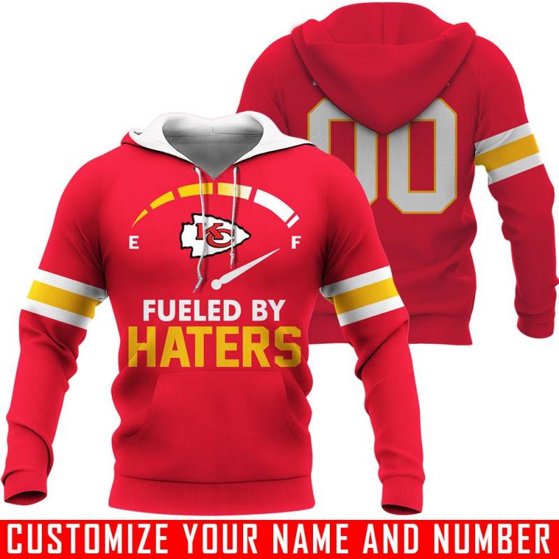 Fueled By Haters – Kansas City Chiefs – CUSTOMIZE NAME AND NUMBER – HOT SALE 3D PRINTED – NOT IN STORE