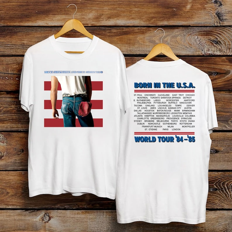 Vintage Bruce Springsteen Born In The Usa Tshirt, Bruce Springsteen E Street Band 2023 Tour Shirt, Old School Band Tee