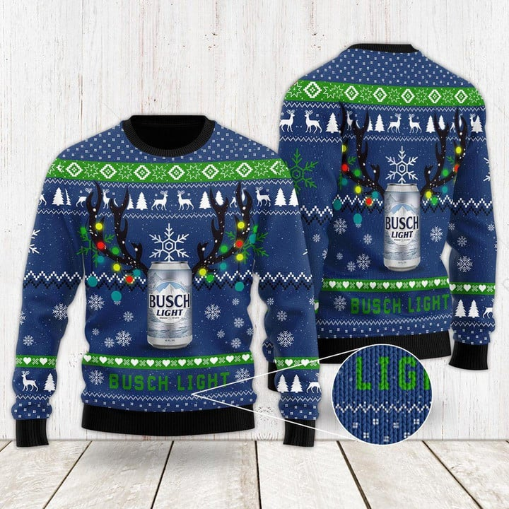 Xmas Deer Busch Light Ugly Christmas Sweater 2023