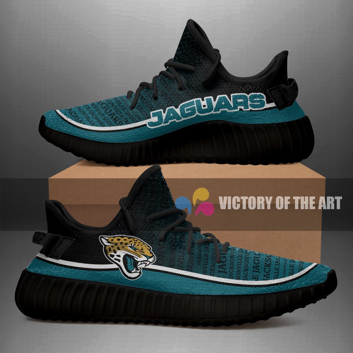 Words In Line Logo Jacksonville Jaguars Yeezy Shoes