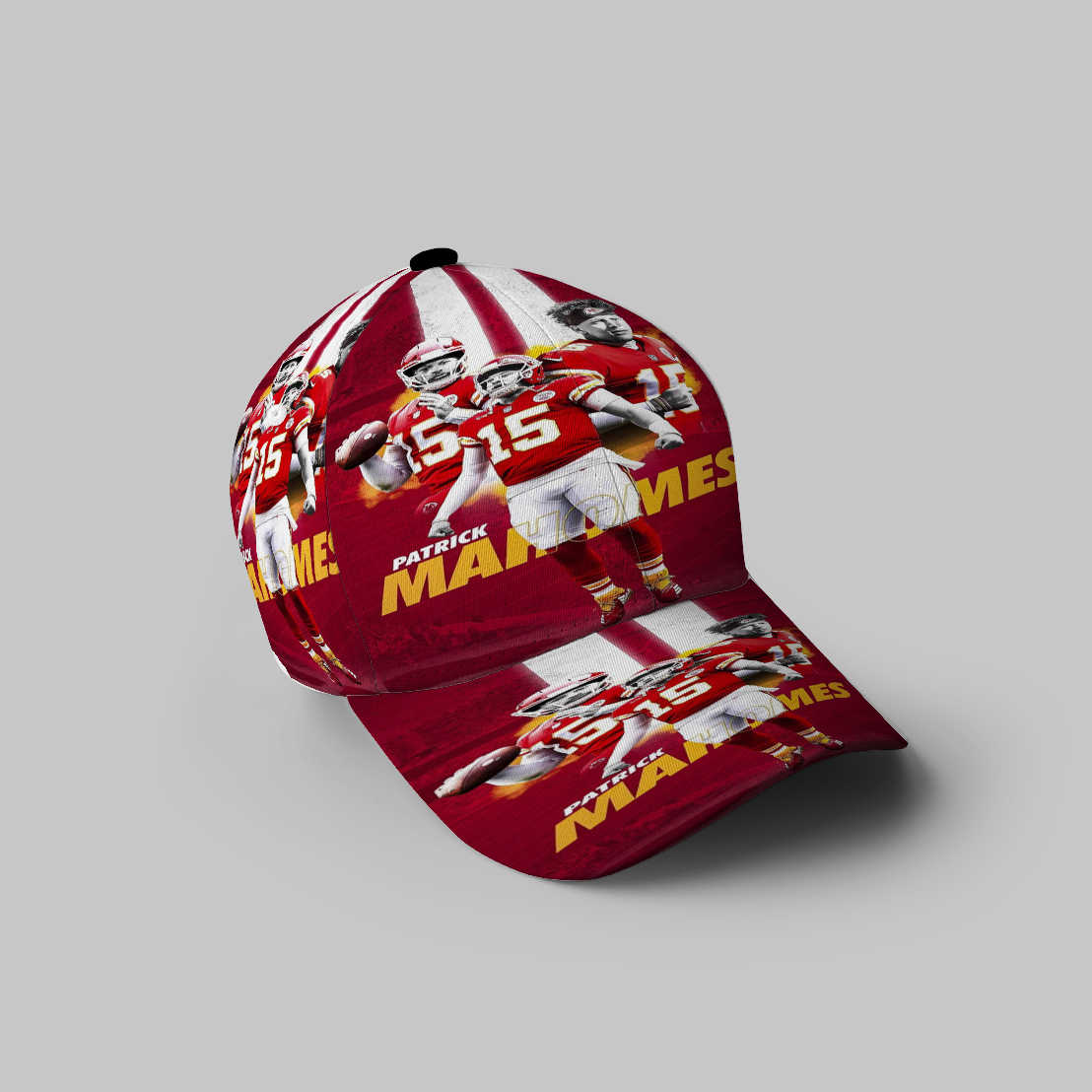 Kansas City Chiefs Patrick Mahomes 15 V6 3D Printing Baseball Cap Classic Hat