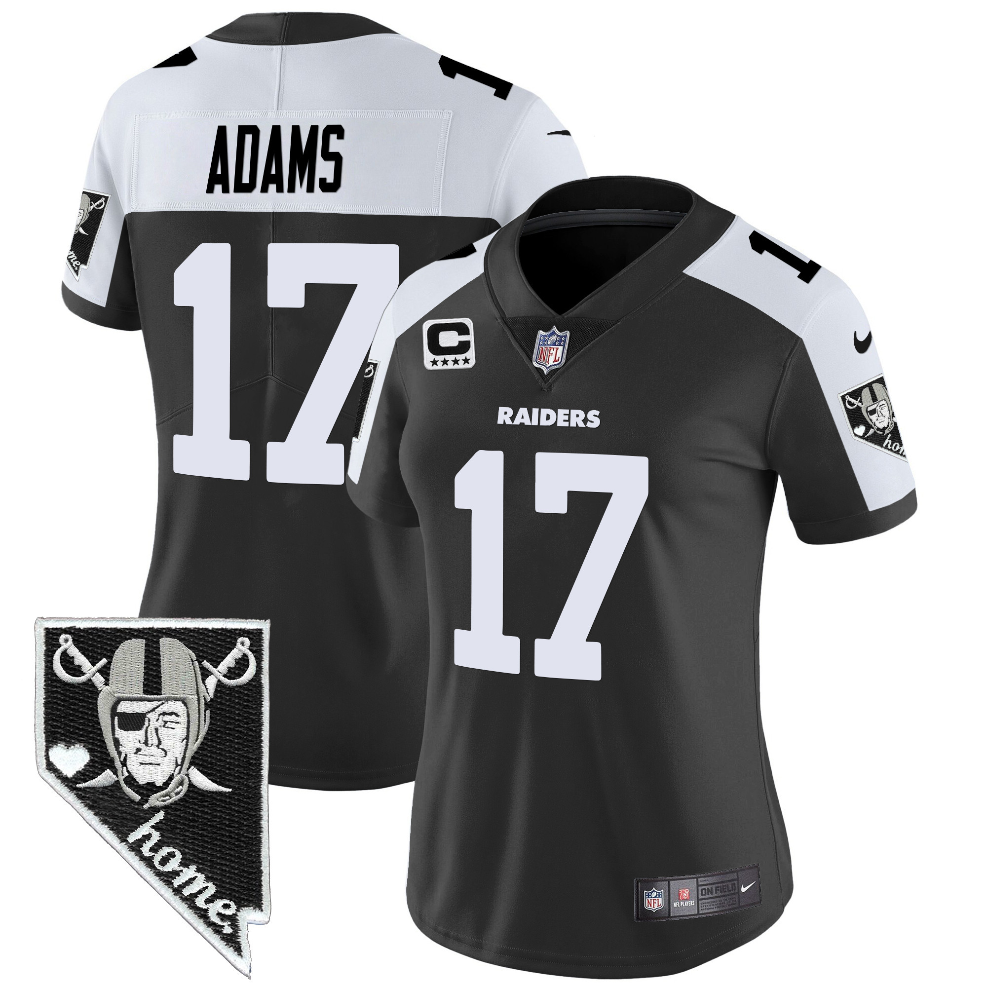 Women’S Raiders Nevada Home Patch Vapor Jersey – All Stitched