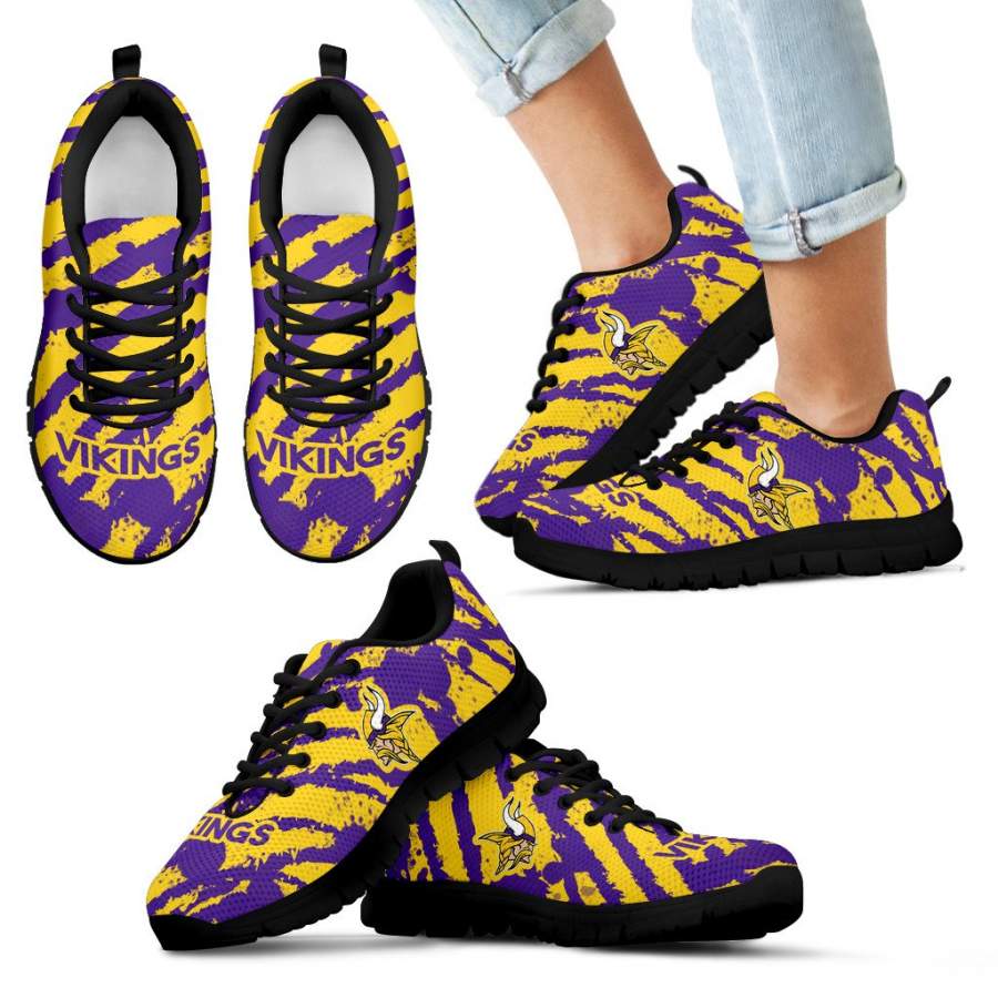 Stripes Pattern Print Minnesota Vikings Sneakers