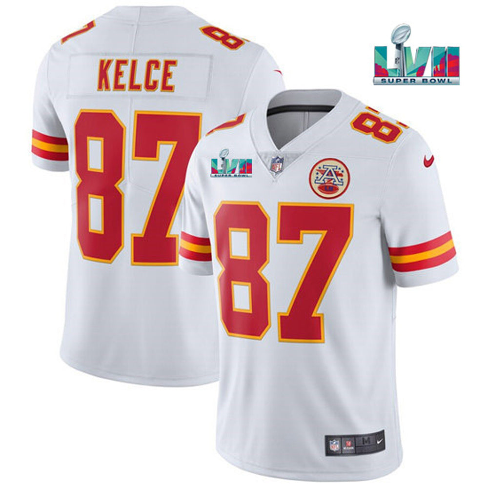 Men’S Kansas City Chiefs Travis Kelce Super Bowl 57 Game Vapor Jersey White