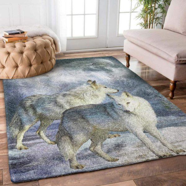 Wolf Art Home Decor Rectangle Area Rug 47