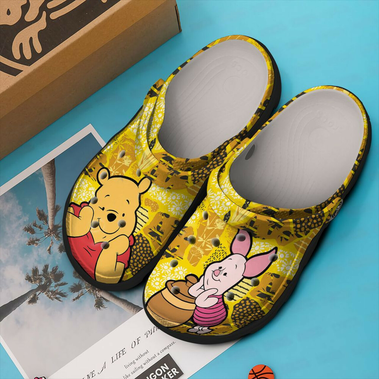 Winnie The Pooh Crocs Crocband Clog Comfortable Water Shoes In Yellow