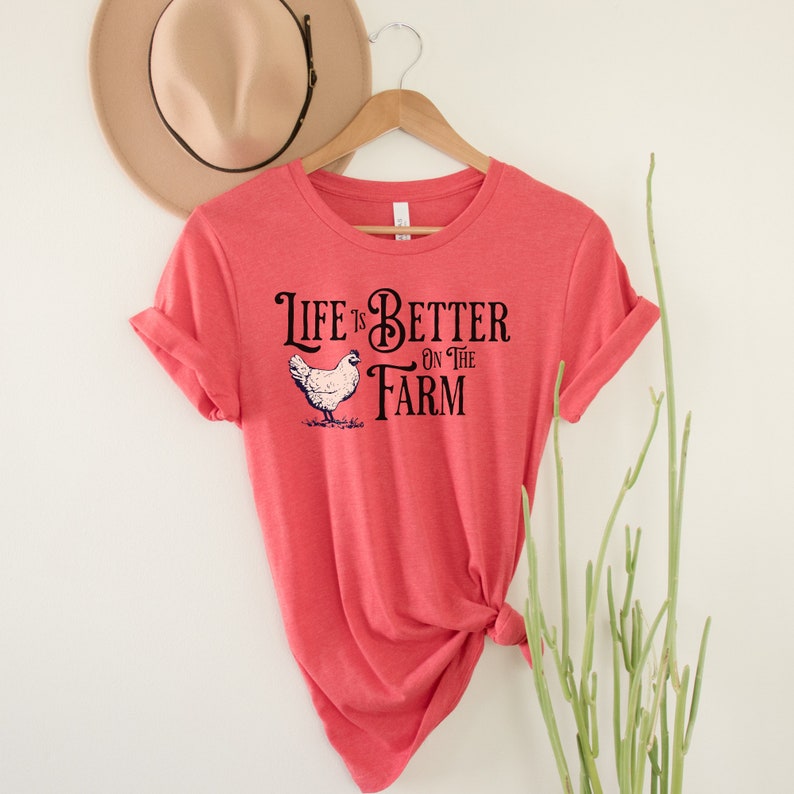 Farm Life Chicken Tshirt For Women, Cute Farm Tshirt, Mother’S Day Gift, Gift For Farmer, Country Shirt, Simple Life Farm Shirt