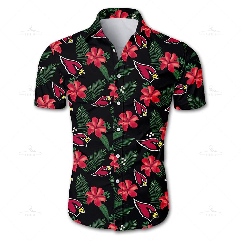 Arizona Cardinals Hawaiian Shirt Tropical Flower Summer 2020