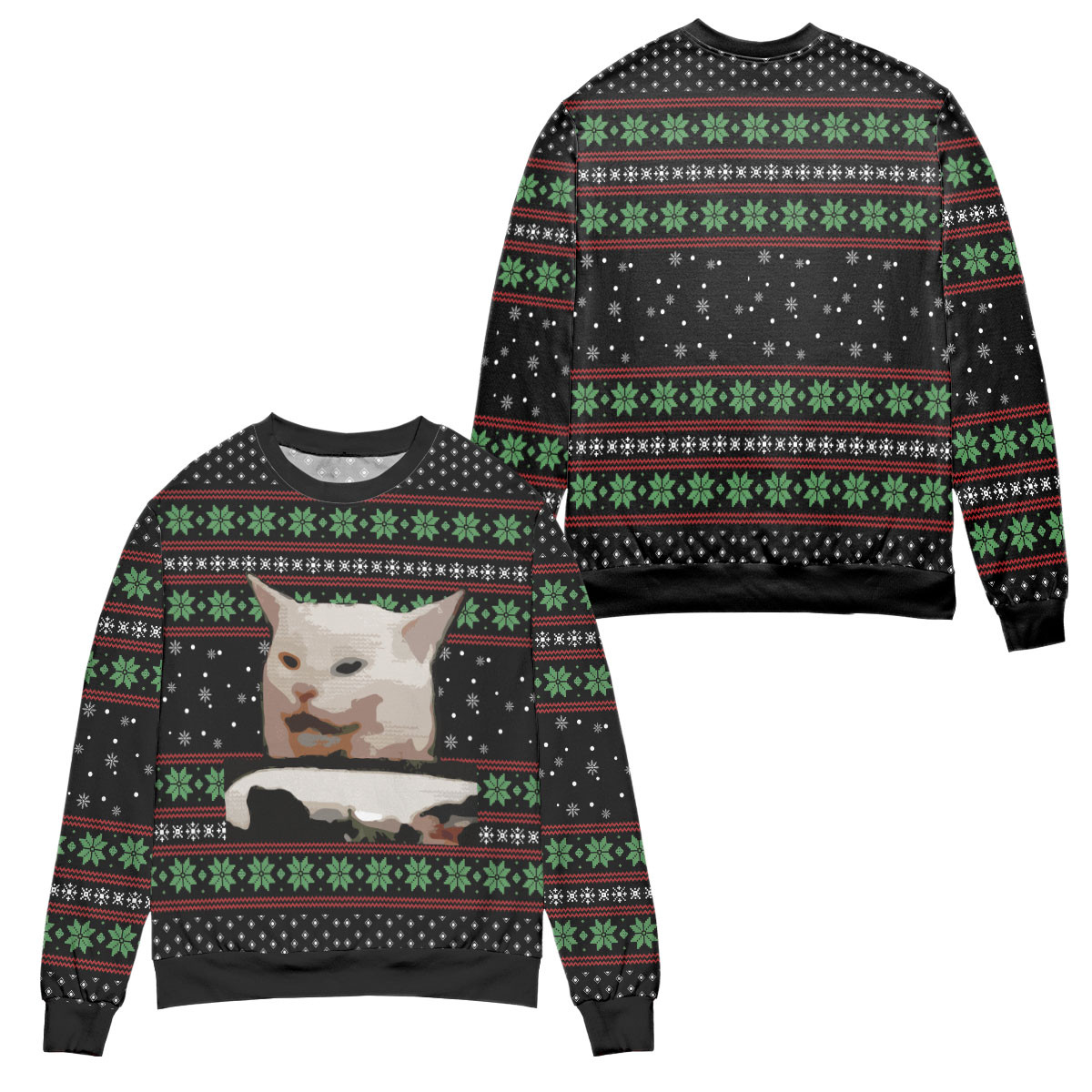 Smudge The Cat Ugly Christmas Sweater – All Over Print 3D Sweater