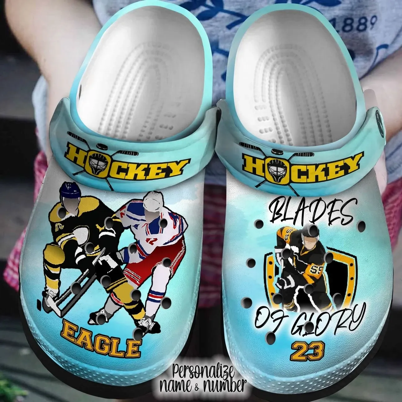 Hockey Personalized Clog Custom Croc …