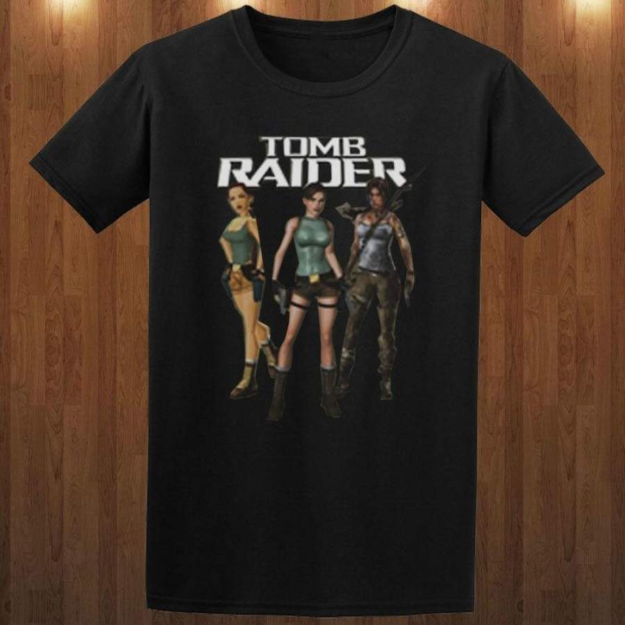 Tomb Raider Lara Croft Men’s  T-Shirt Action Adventure Video Game Tee