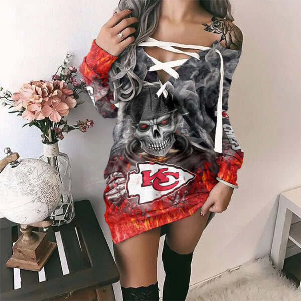 Kansas City Chiefs Lace-Up Sweatshirt Bglu034