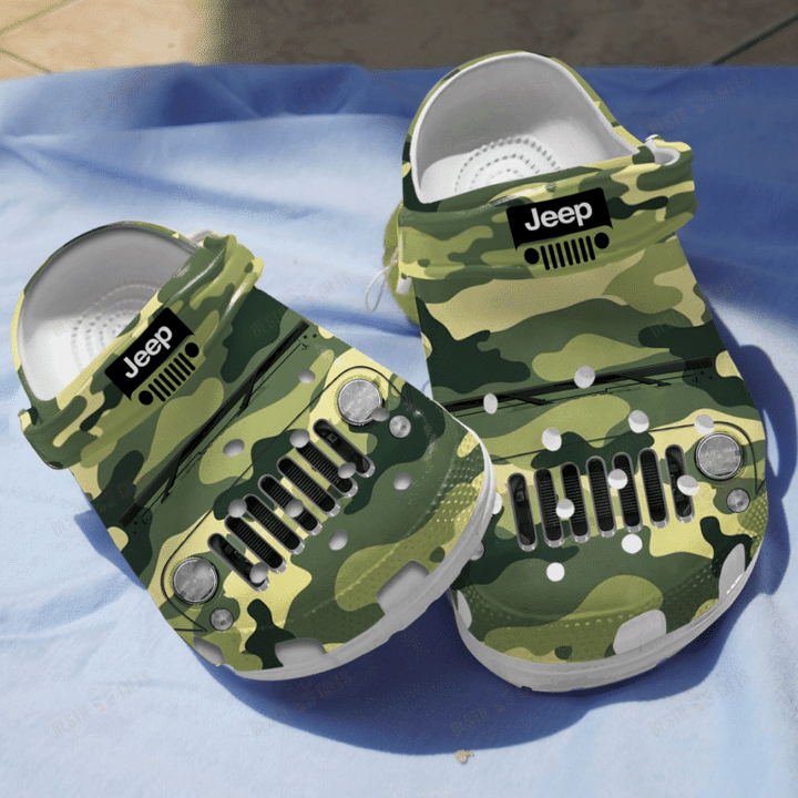 Camo Jeep Crocs Classic Clogs Shoes