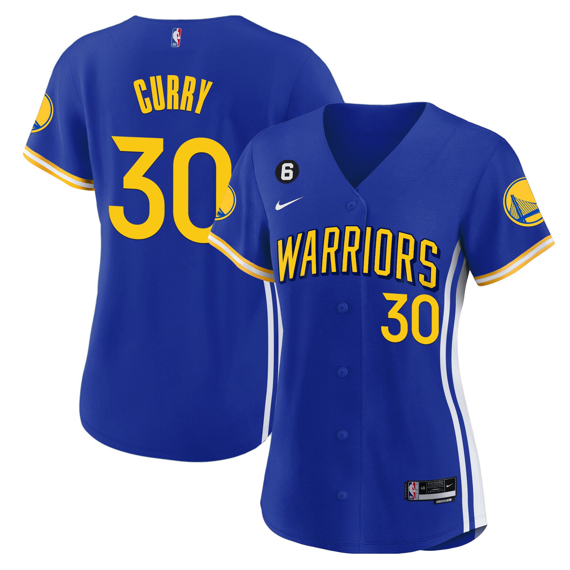 Women’S Golden State Warriors Baseball Jersey – All Stitched