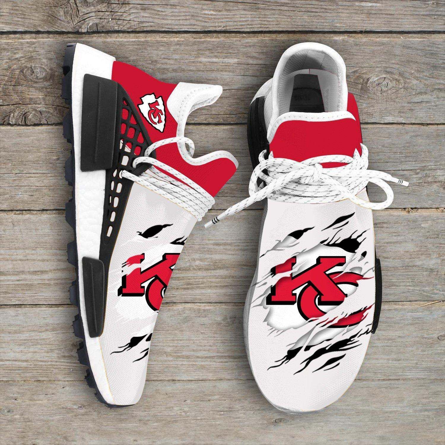 Kansas City Chiefs Unisex NMD Shoes Football Custom Shoes Kansas City Chiefs Human Race Sneakers