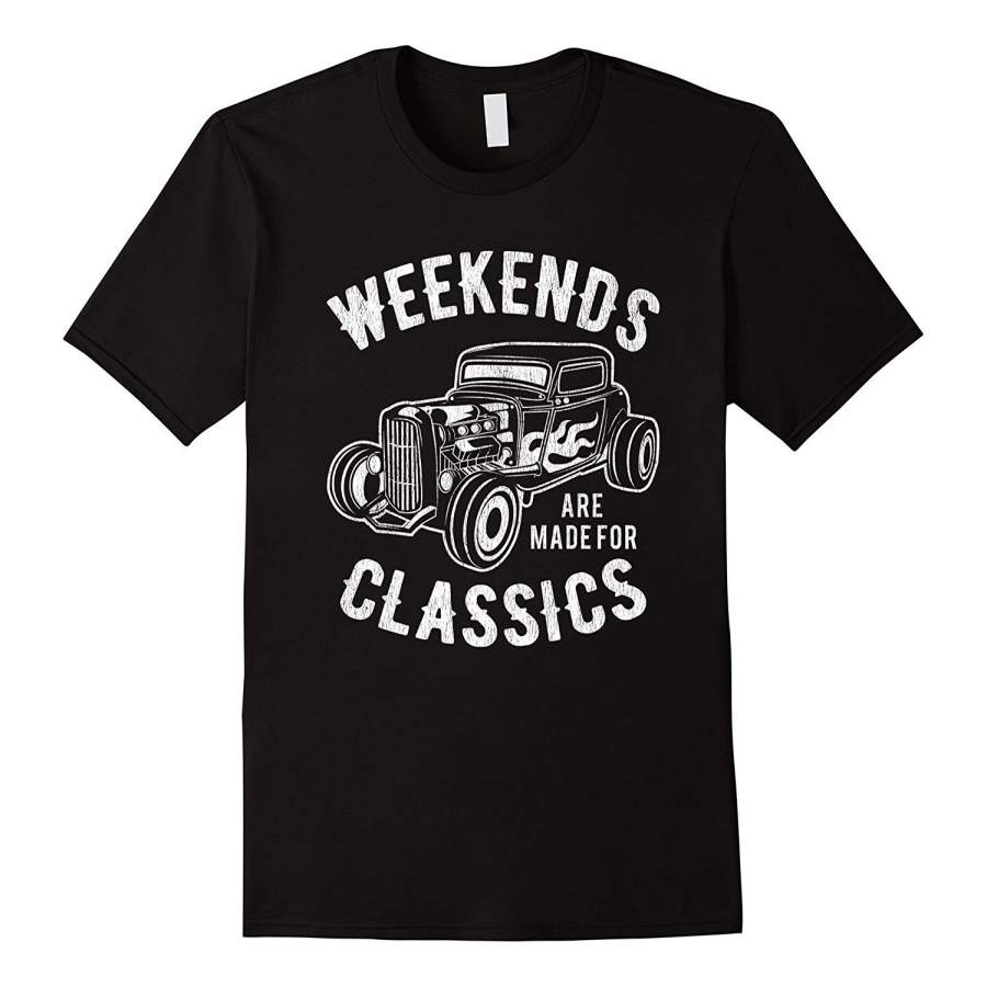 Fashion Personality Pattern Cotton Men’s T-shirt Weekend Classics Vintage Hot Rod T Shirt Mens Funny Tshirts