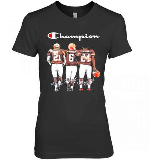 Champion Cleveland Browns Nick Chubb Baker Mayfield Signature Football Premium Women'S T-Shirt