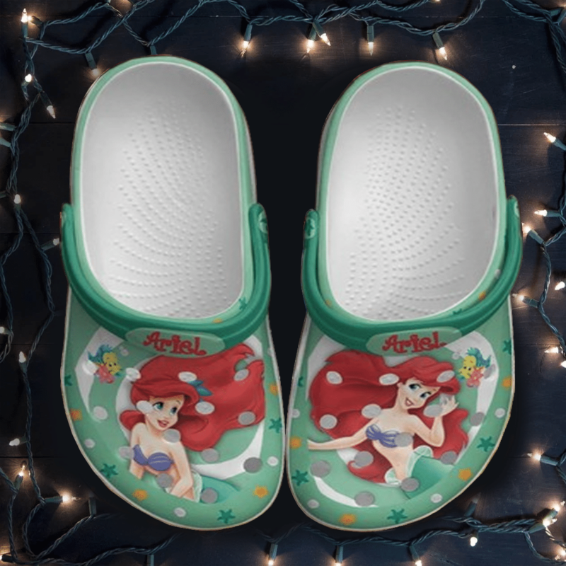 The Little Mermaid Ariel Crocs Crocband Clogs, Comfy Footwear, Shoes