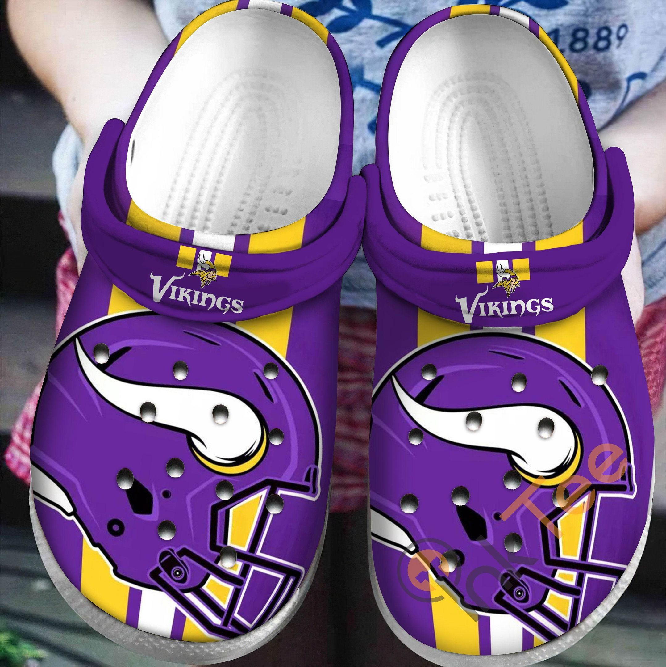 Minnesota Vikings Crocs Crocband Clog Comfortable Water Shoes