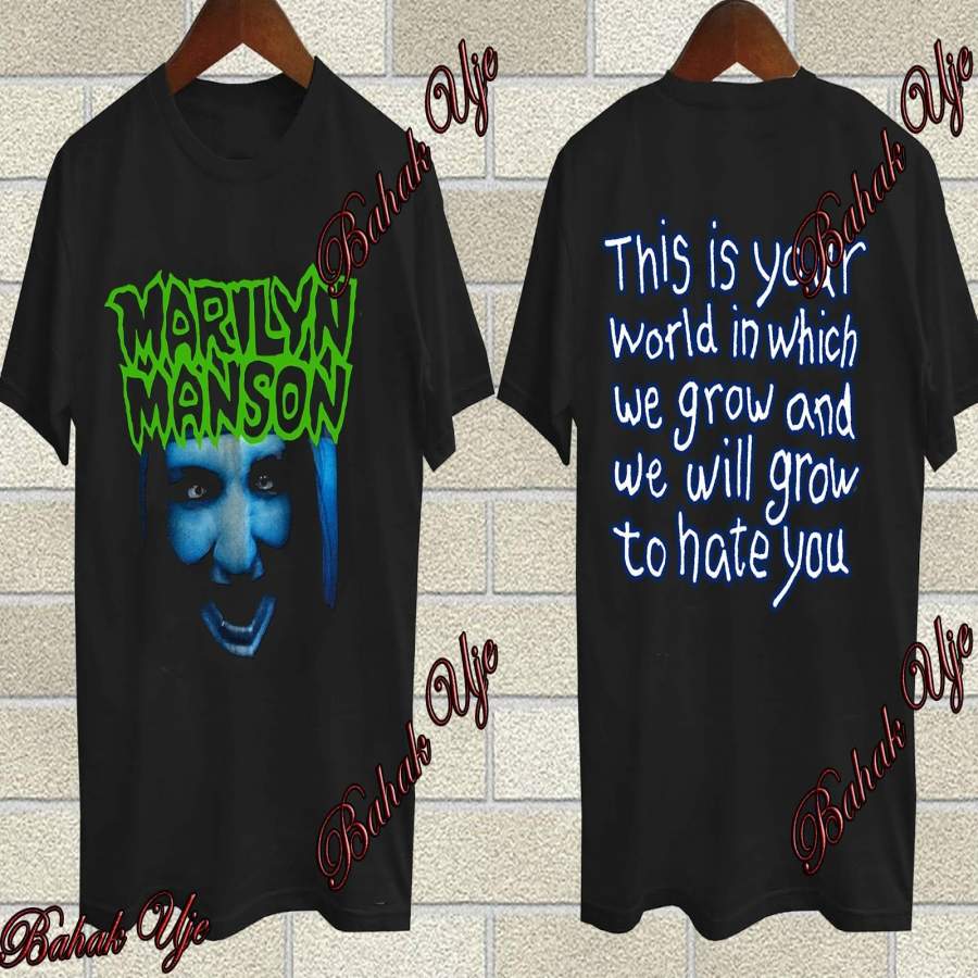 Gildan Rare Marilyn Manson Vintage Men’s T Shirt Black 1994 Tour Rock