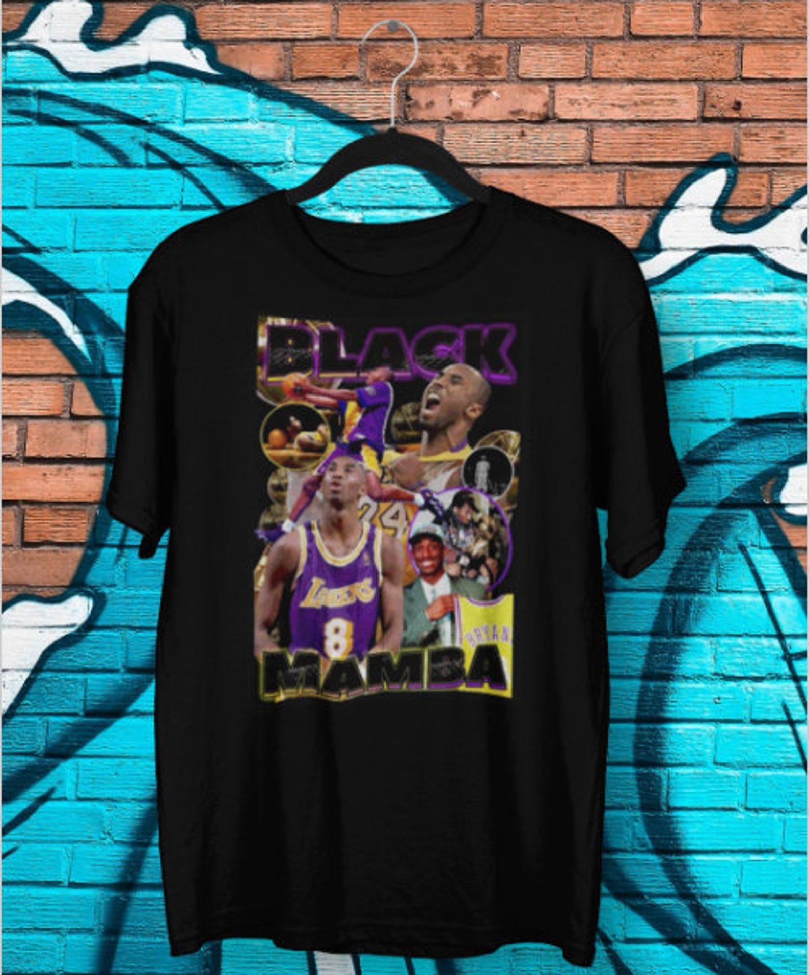 Black Shirt Bootleg Rap Tee Black Vintage Style T-shirt Mambaaa