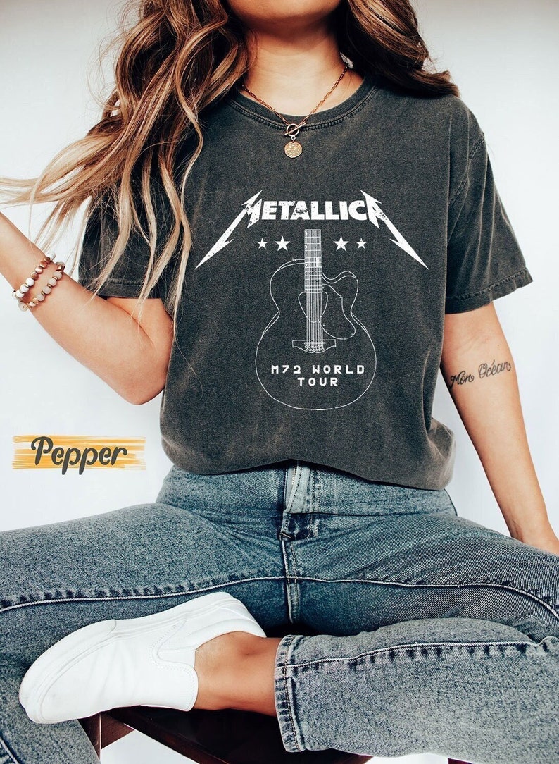 Metallica Shirt Metallica Band Shirt Vintage Metallica Band Shirt Metallica Tour Shirt Music Rock Festival Clothes Distressed Guitar Tee