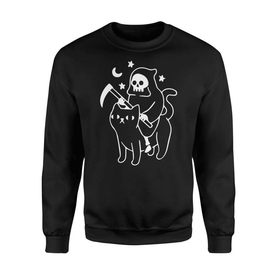 Cat And Death Halloween Sweatshirt