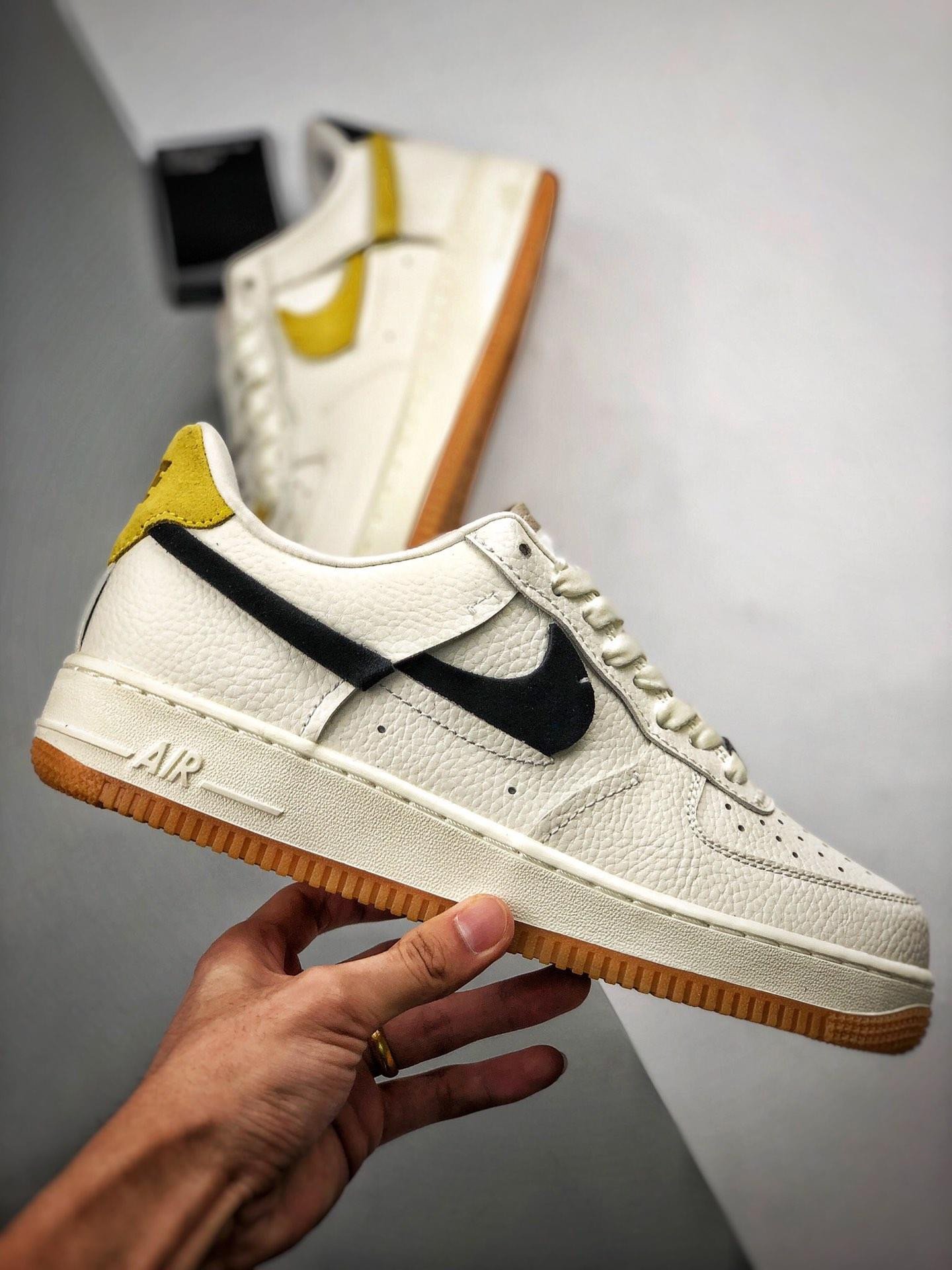 Nike Air Force 1 ‘Vandalized’ SailBlack-Chrome Yellow-White 5340689