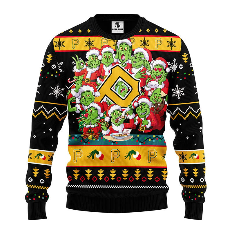 Pittsburgh Pirates 12 Grinch Xmas Day Ugly Christmas Sweater