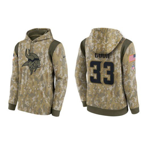 Dalvin Cook Minnesota Vikings Camo 2021 Salute To Service Veterans Day Therma Pullover Hoodie