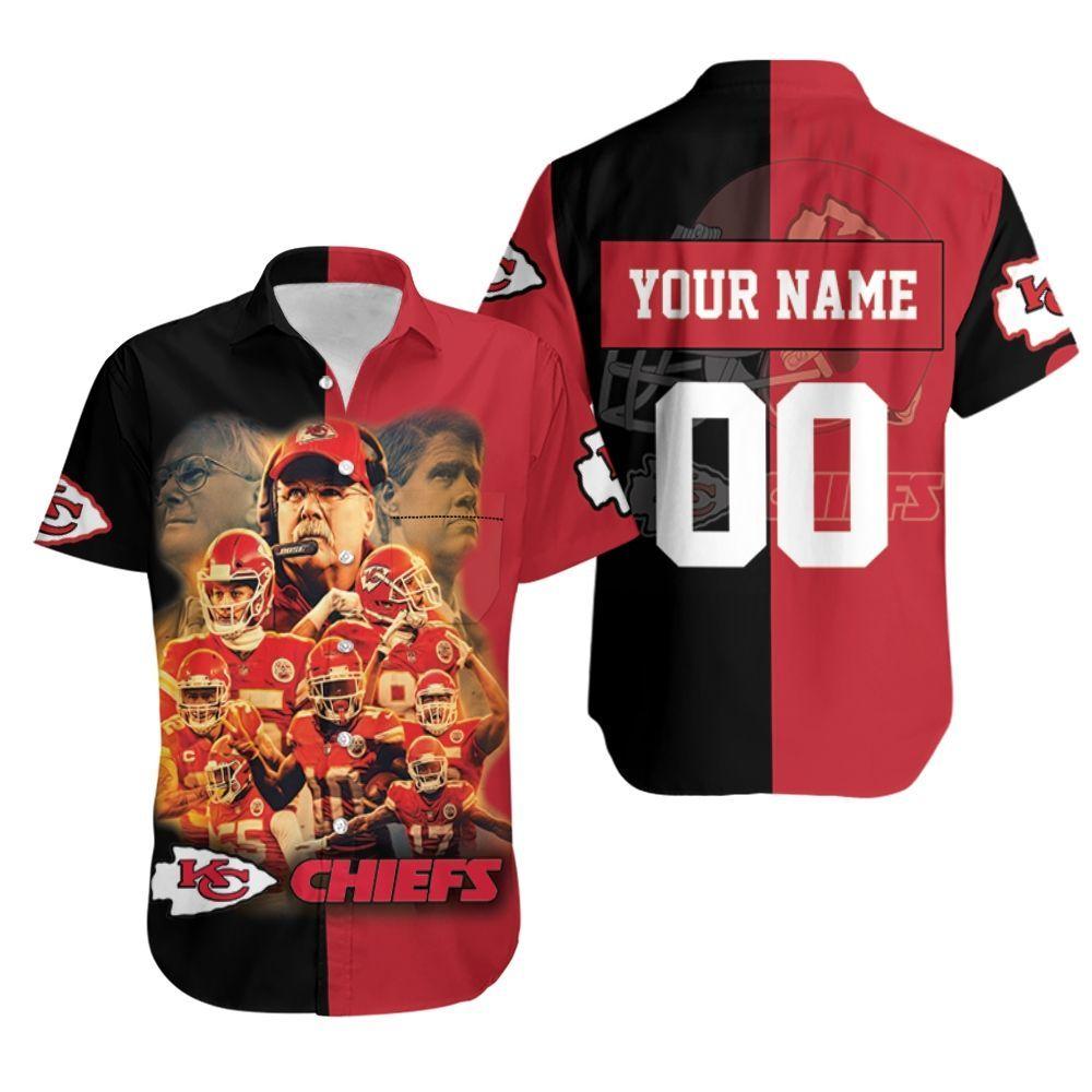 Beach Shirt Kansas City Chiefs Afc West Champions Super Bowl 2021 Black & Red Personalized Hawaiian Shirt