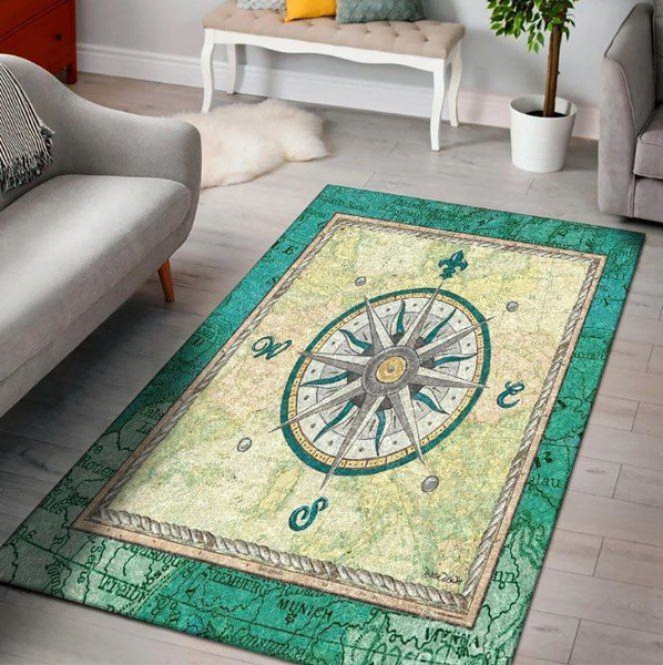 Nautical Compass Sea Life Rug RCDD81 …