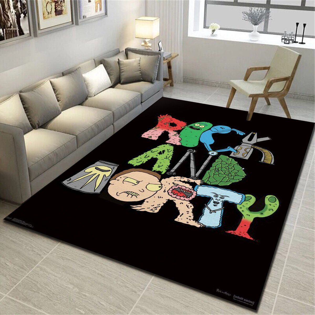 Rick And Morty Sign Area Rugs, Livin …