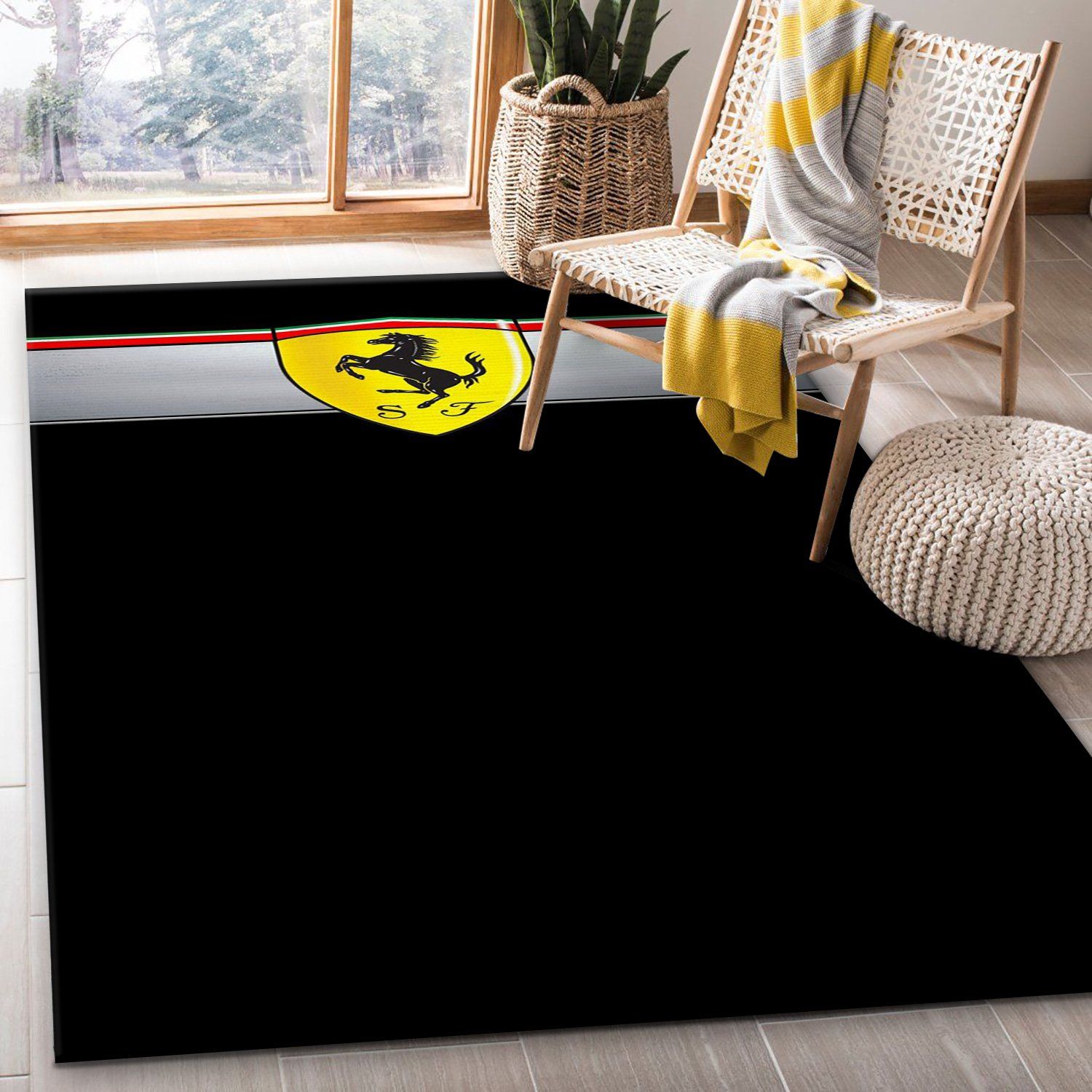 Ferrari Logo Area Rug Living Room Christmas Gift US Decor