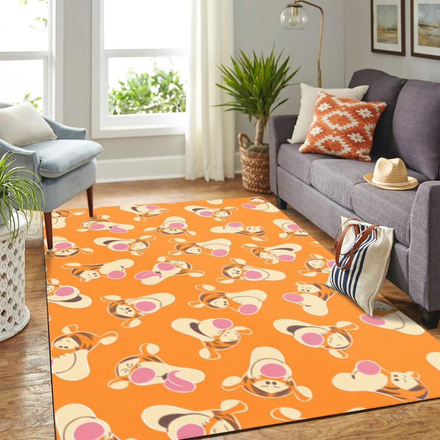 Winnie The Pooh Tigger Faces Carpet floor area rug – home decor – Bedroom Living Room decor