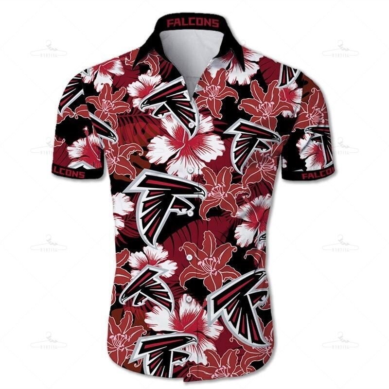 Atlanta Falcons Hawaiian Shirt Tropical Flower Short Sleeve