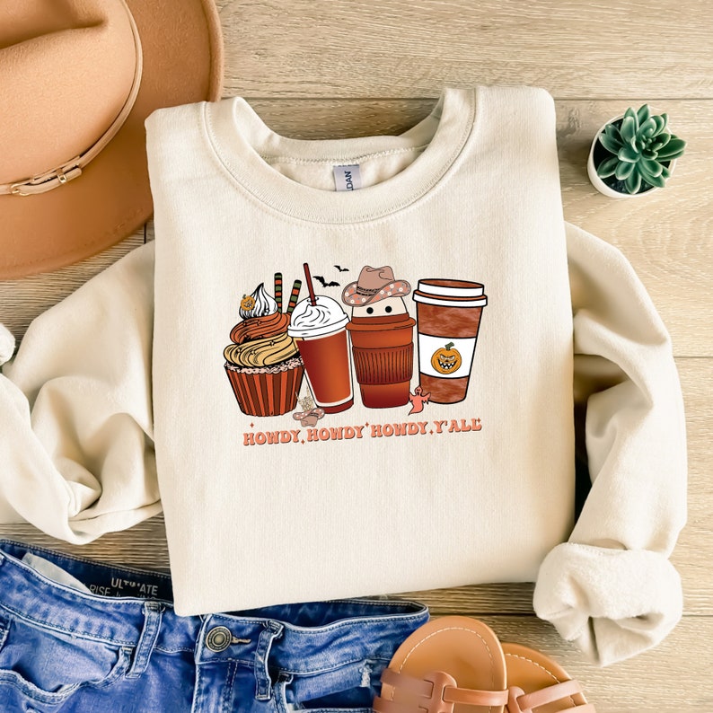 Skeleton Coffe Cup Sweatshirt, Boot Scootin Spooky Sweatshirt, Coffe Lover Sweatshirt, Happy Hallothanksmas, Country Coffe Sweatshirt