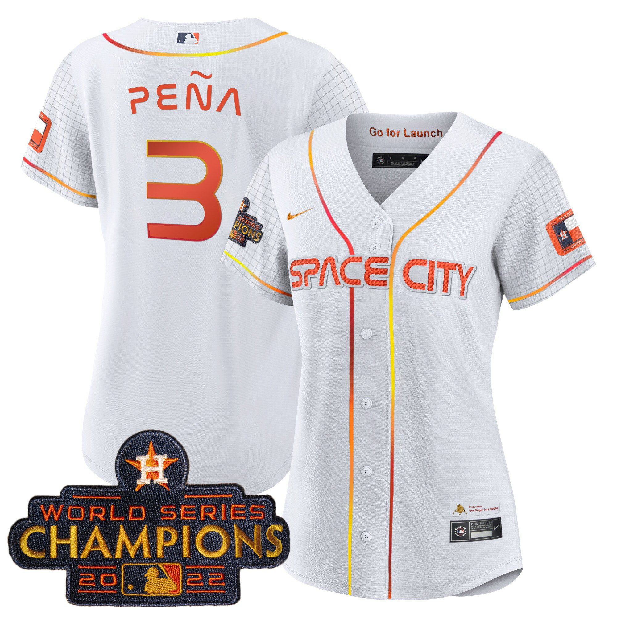 Women’S Astros 2023 Space City Champions Jersey – All Stitched