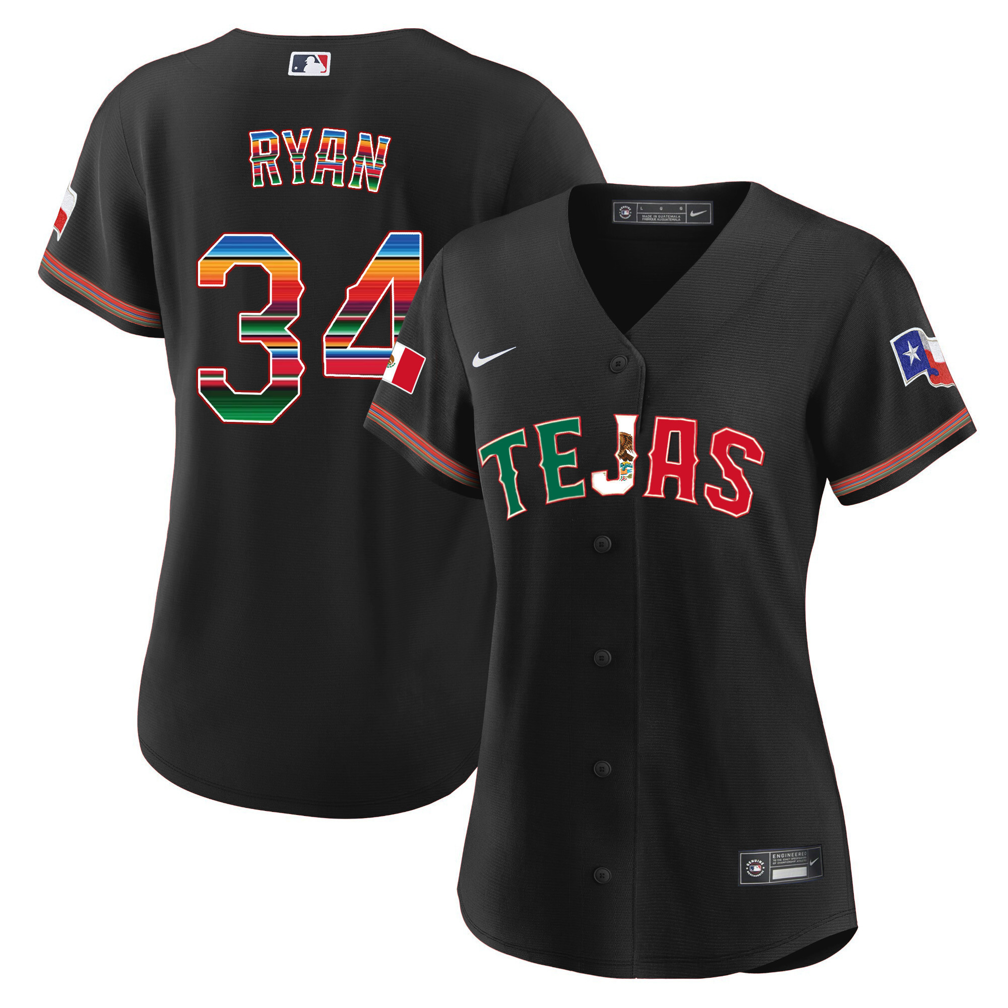 Women’S Texas Rangers Mexico Flag Jersey – All Stitched