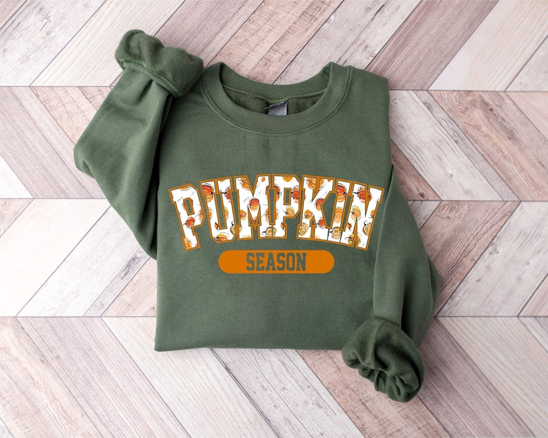 Pumpkin Season Sublimation Design, Fall Leopard Sweatshirt, Pumpkin Sweatshirt, Autumn Sweatshirt