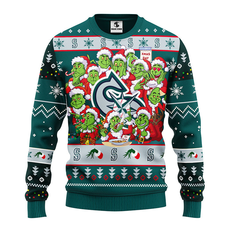 Seattle Mariners 12 Grinch Xmas Day Christmas Ugly Sweater