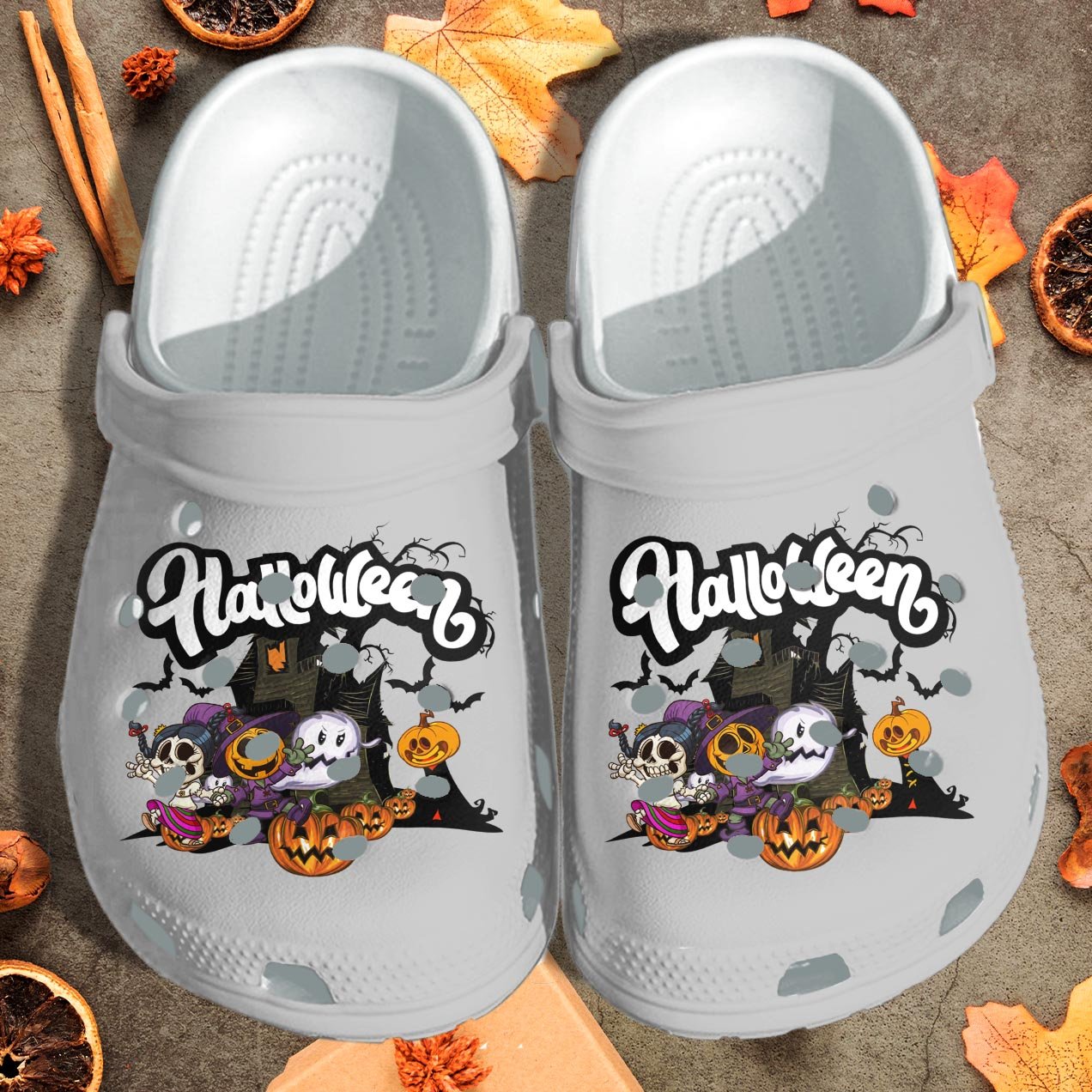 Pumpkin Ghost Skull Friends Halloween Crocs  Shoes Clog – Halloween Pumpkin Crocs Crocband Clog Birthday Gift For Man Boy