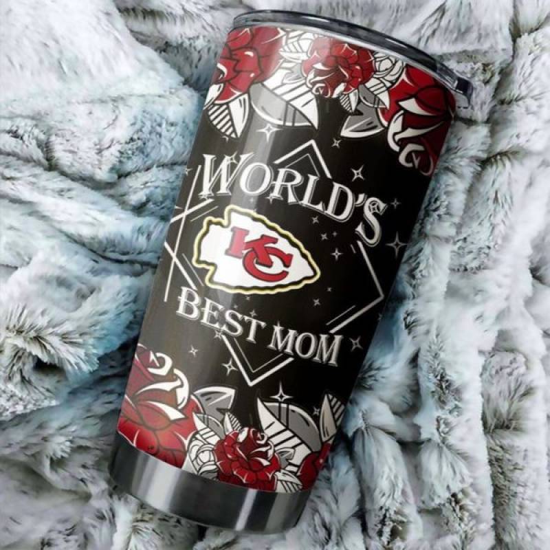 Kansas city chiefs world’s best mom full over printed steel tumbler – maria