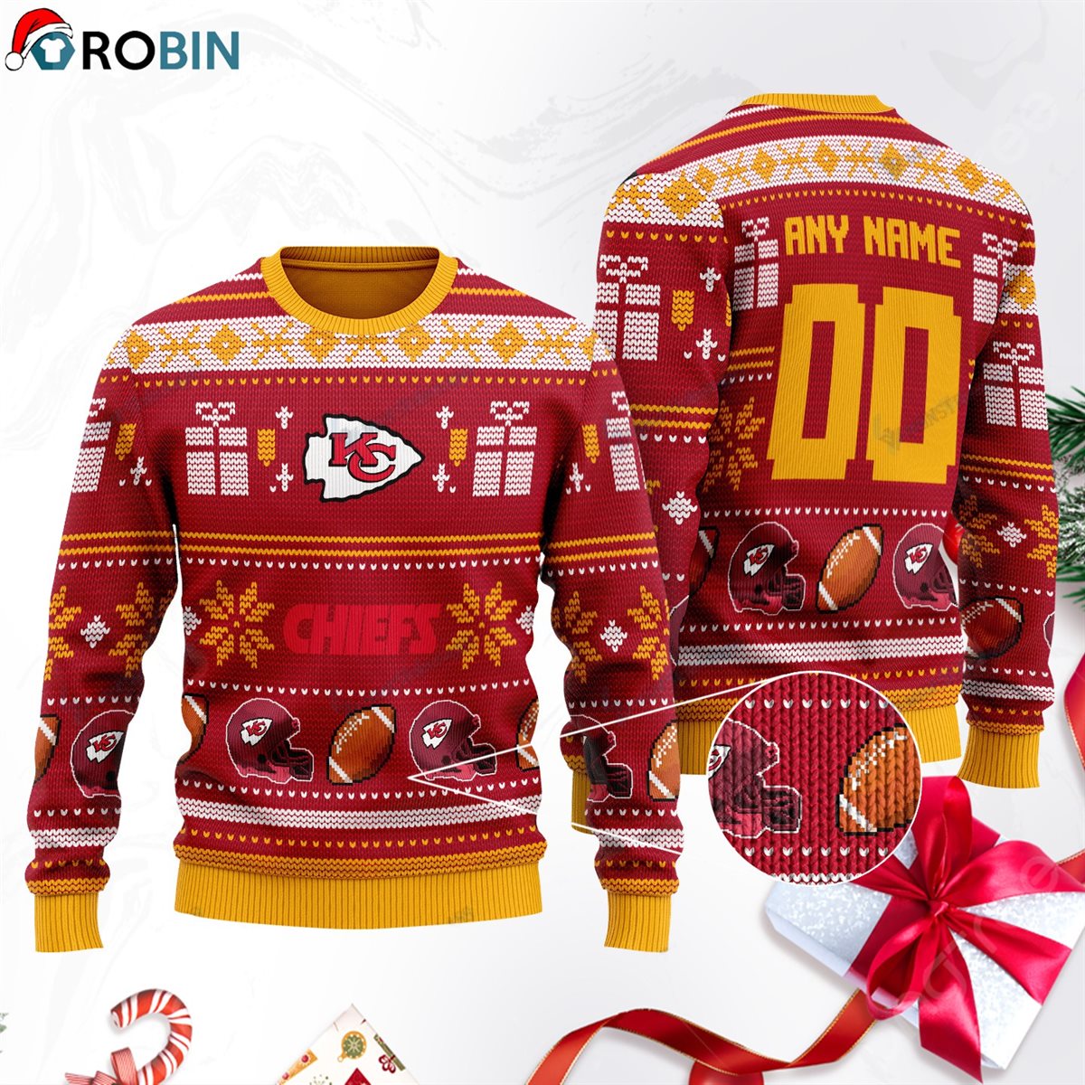 Kansas City Chiefs Gift For Fan Ugly Wool Sweater Christmas Sweatshirt Swt211