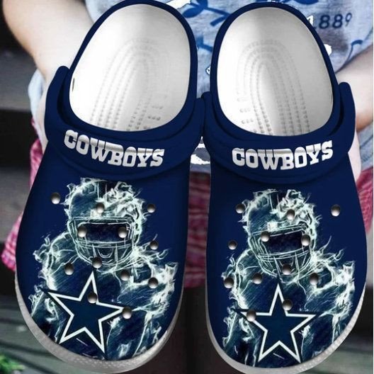 Dallas Cowboys Crocs Crocband Clog Comfortable Water Shoes For Fan