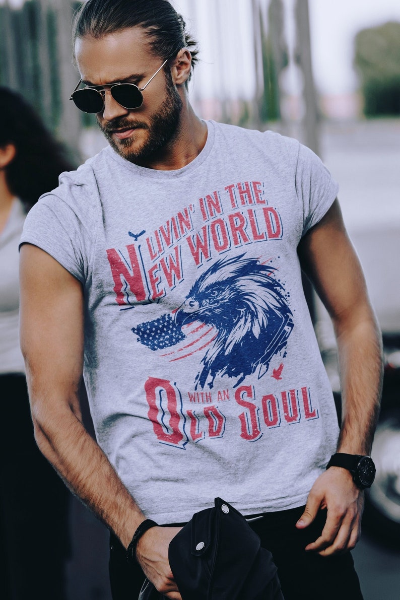 Rich Men North Of Richmond Shirt, Living In A New World With An Old Soul, Oliver Anthony T-Shirt, Patriotic Vintage Style Shirt