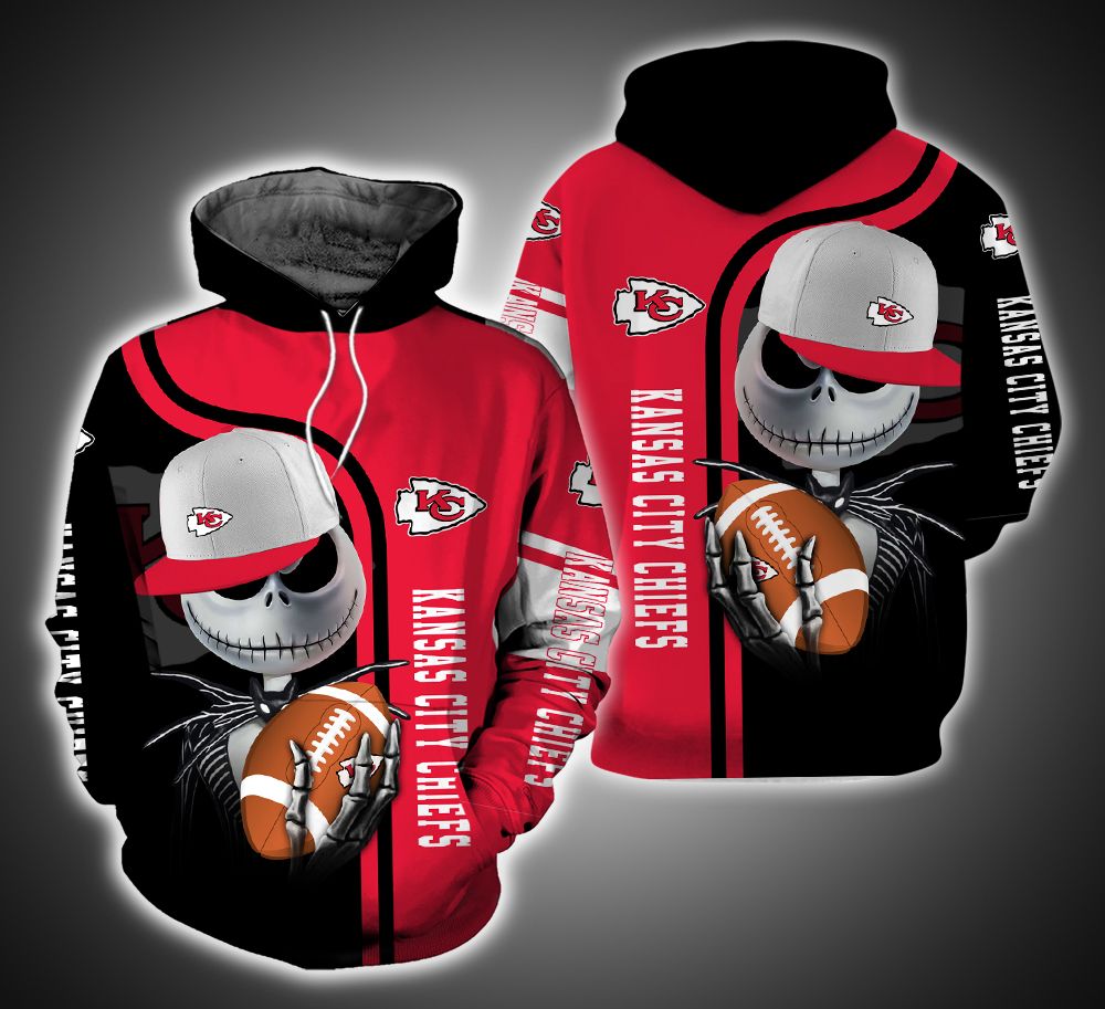 Kansas City Chiefs And Jack Skellington TA01 3D Printed Hoodie