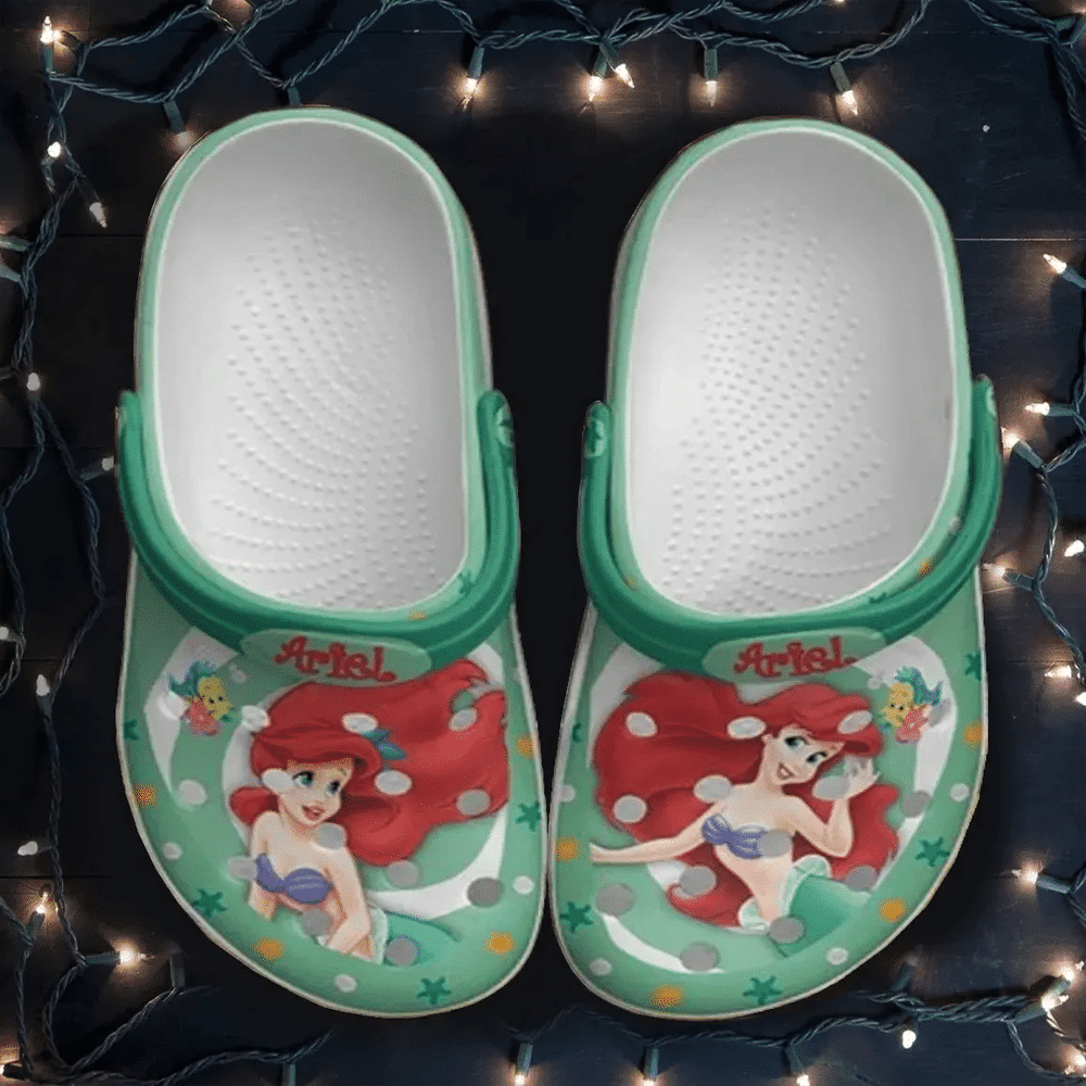 Ariel The Little Mermaid Rubber Crocs Clog Shoes Comfy Footwear